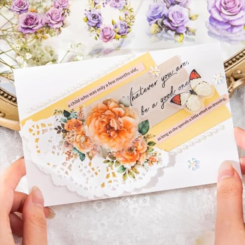 HASTHIP® 6 Rolls Floral DIY Scrapbooking Decorative Tapes Washi Tape Stickers PET Transparent Aesthetic for Journal Making Art Craft 3PCS HASTHIP® 6 Rolls Floral DIY Scrapbooking Decorative Tapes Washi Tape Stickers PET Transparent Aesthetic for Journal Making Art Craft 3PCS